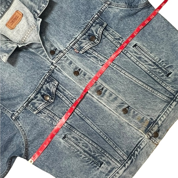 80s Levi's Denim Trucker Jacket XL 70507-0214 Type 3 USA Distressed Grunge Biker - Picture 9 of 12